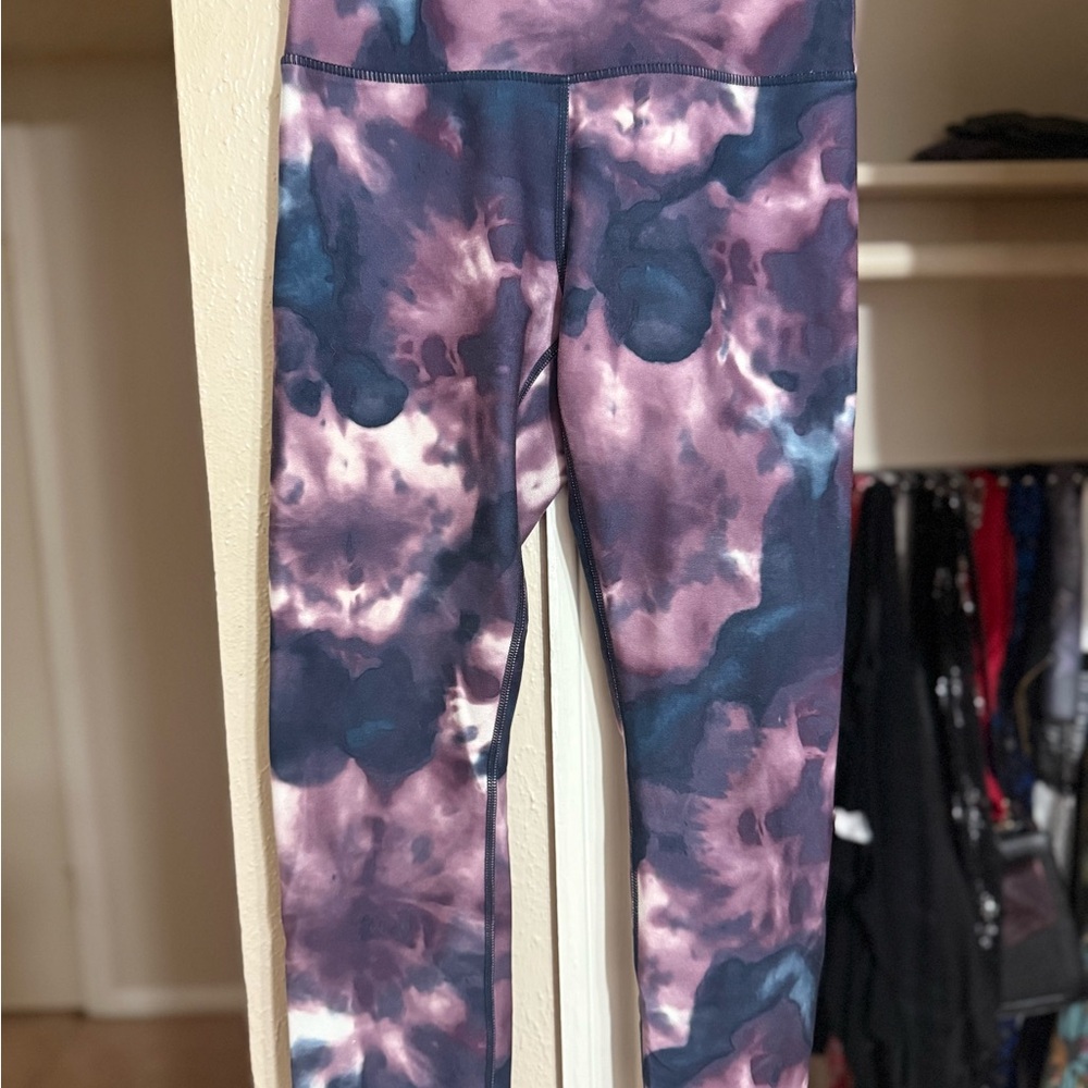 Balance Collection Women’s Purple and Blue Tie-Dye Leggings